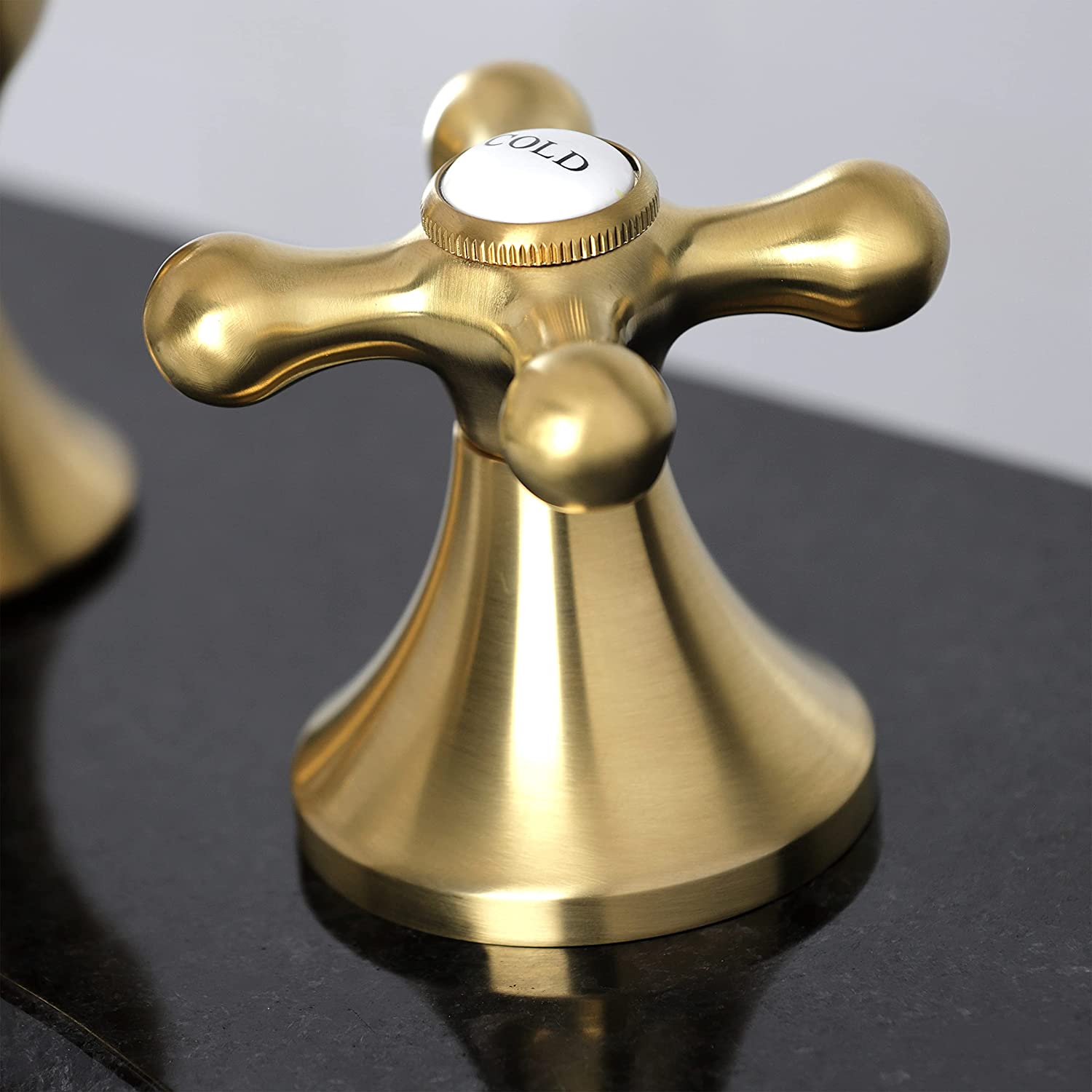 Kingston Brass KC7067AX Vintage 8 in. Widespread Bathroom Faucet, Brushed Brass