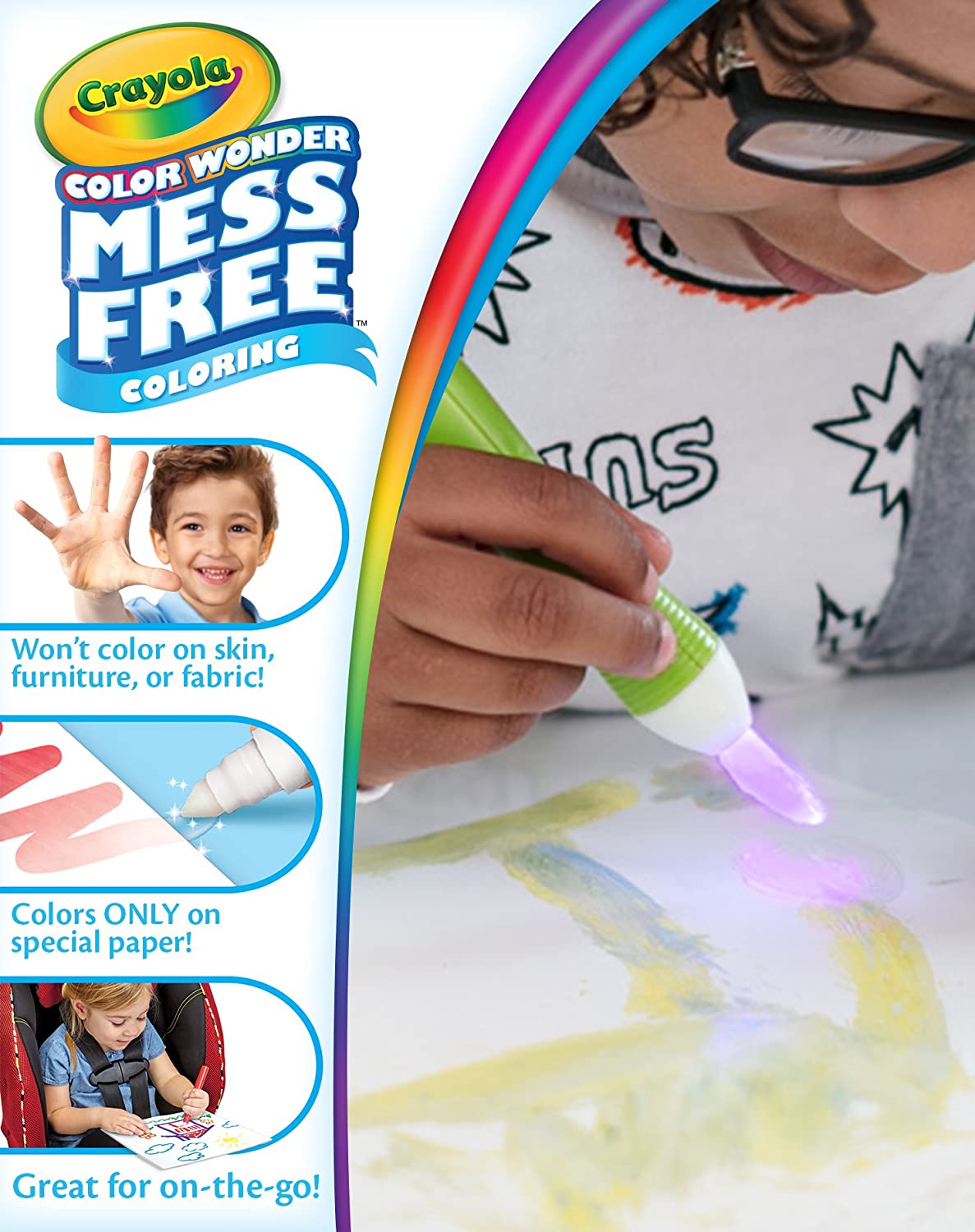 Crayola Color Wonder Magic Light Brush Mess Free Paint Set Kit