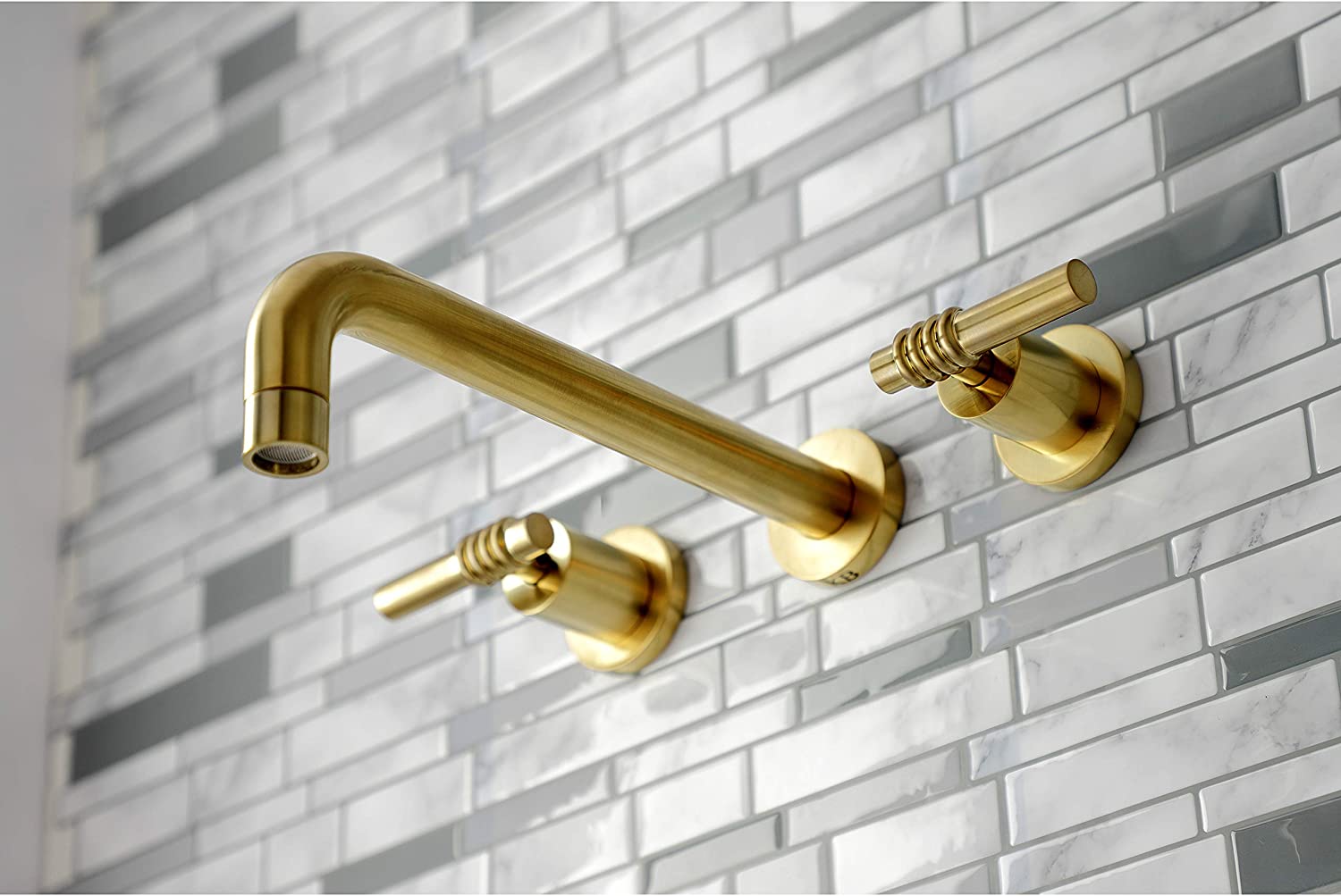 Kingston Brass KS8027ML Milano Tub Faucet, Brushed Brass