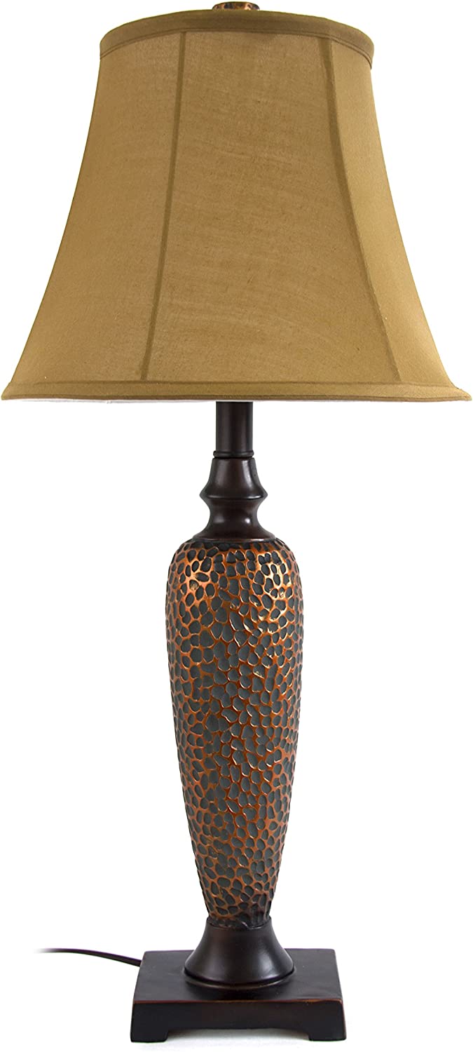 Elegant Designs LC1000-HBZ 3 Piece Hammered Bronze Lamp Set