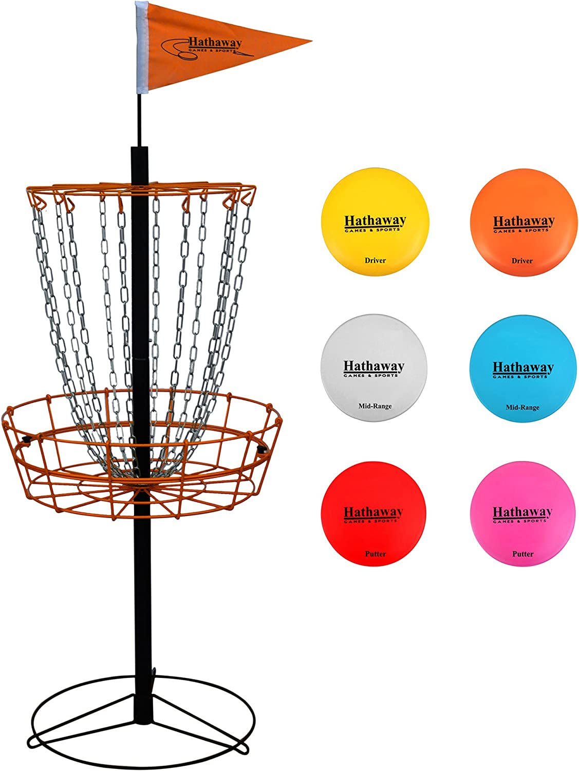 Hathaway Disc Golf Set Multi, 25.5&#34;L x 25.5&#34;W x 48.5&#34;H