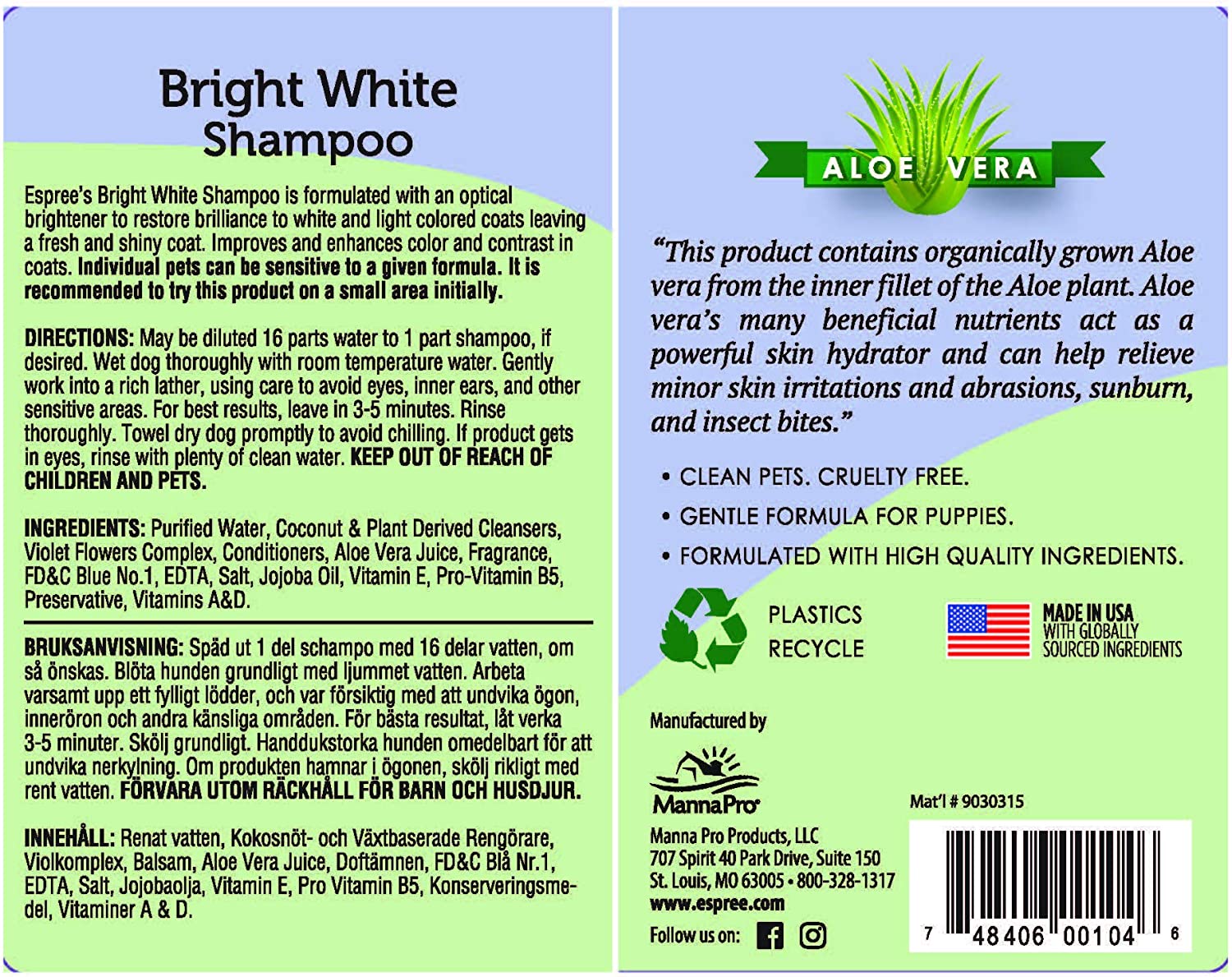 Espree Bright White Dog Shampoo, 1 gallon