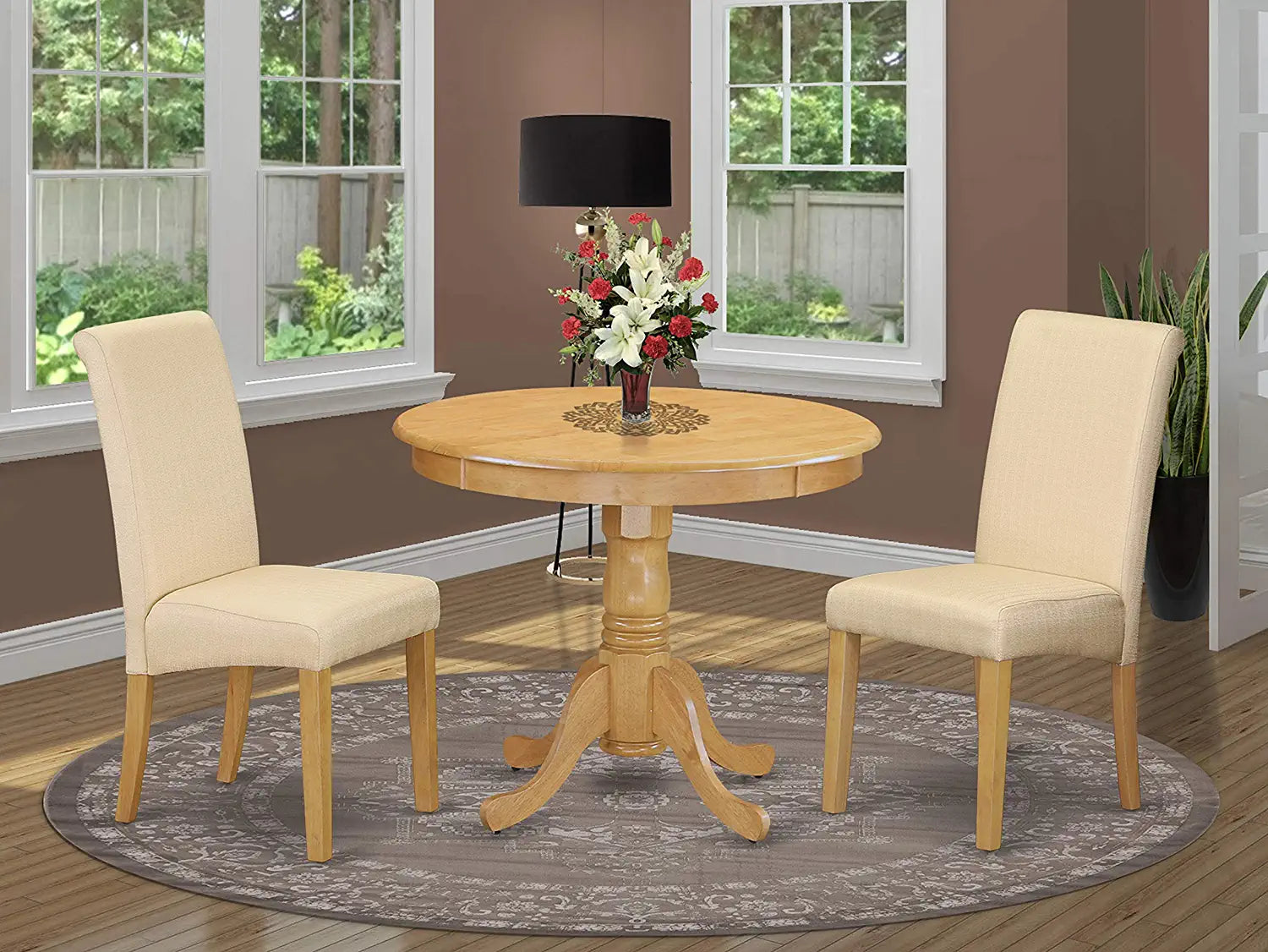 East West Furniture ANBA5-LWH-01 Dining Set