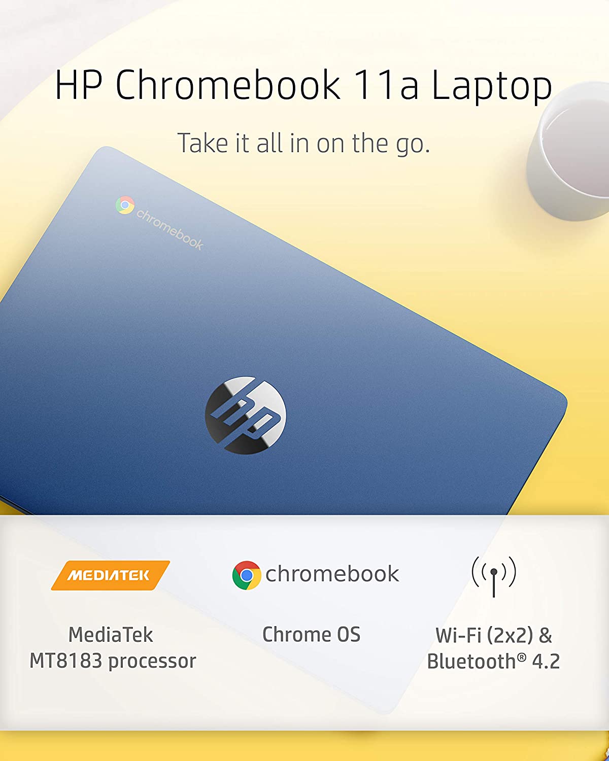 HP Chromebook 11-inch Laptop - MediaTek - MT8183 - 4 GB RAM - 32 GB eMMC Storage - 11.6-inch HD Display - with Chrome OS√É¬¢√¢‚Ç¨≈æ√Ç¬¢ - (11a-na0030nr, 2020 model, Indigo Blue)