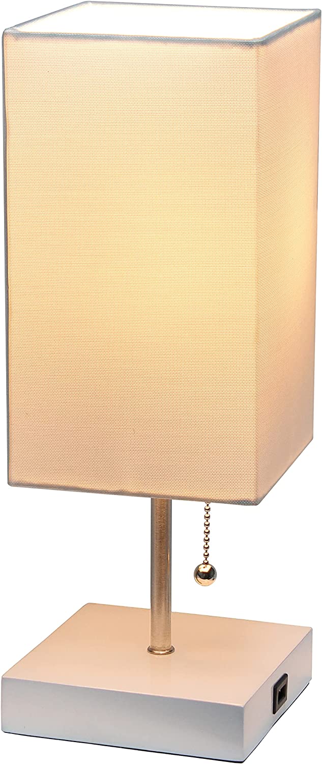 Simple Designs LT1088-WOW Table Lamp, White Base/White Shade