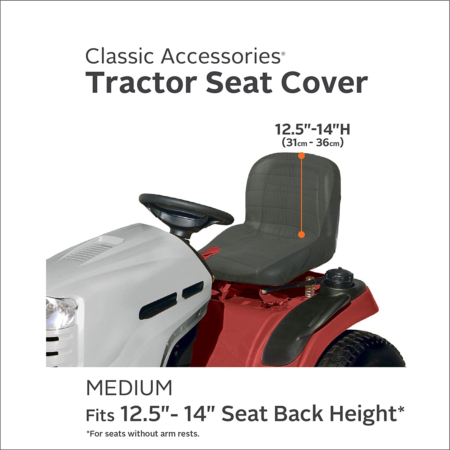 Classic Accessories Deluxe Riding Lawn Mower Seat Cover, Medium