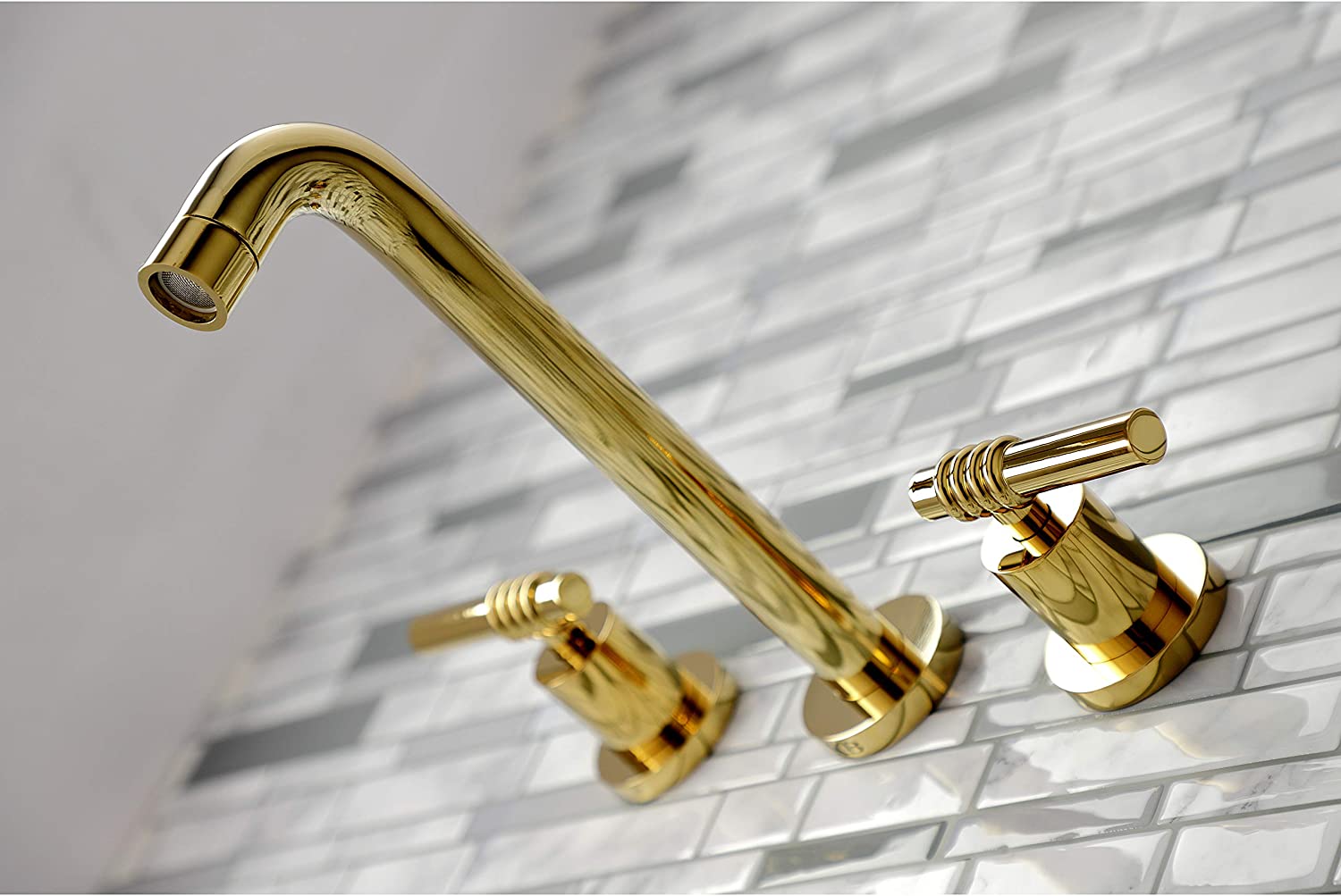 Kingston Brass KS8022ML Milano Tub Faucet, Polished Brass