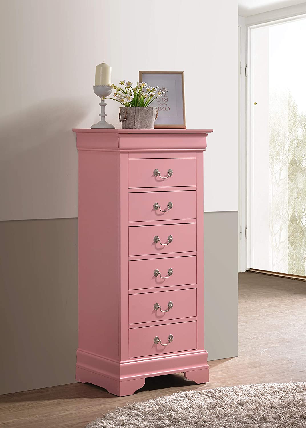 Glory Furniture Lingerie Chest, Pink