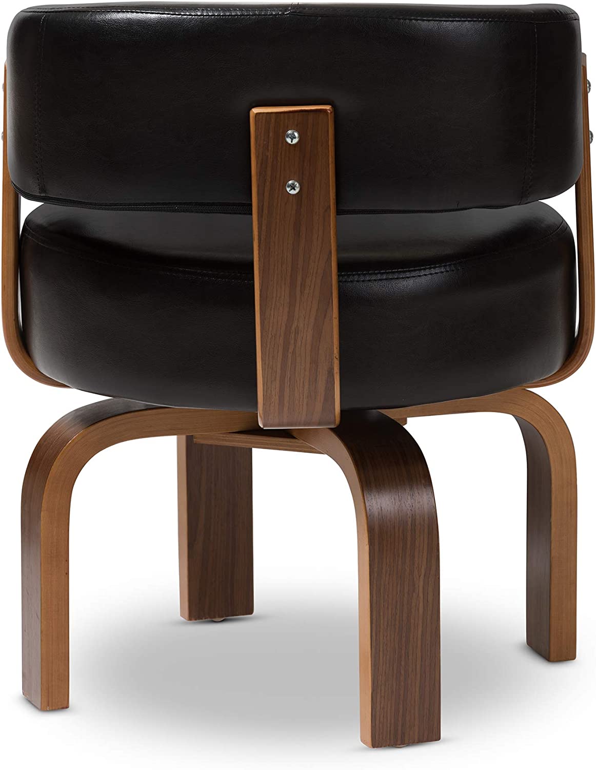 Baxton Studio Fortson Accent Chair Walnut Black KARTIT