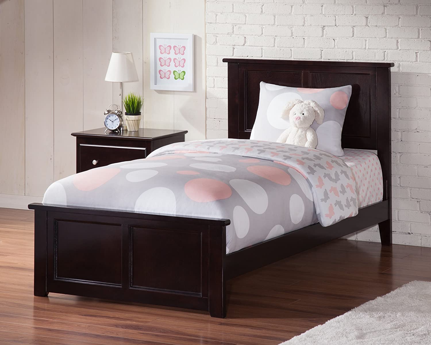 Atlantic Furniture Madison Twin Panel Platform Bed in Espresso