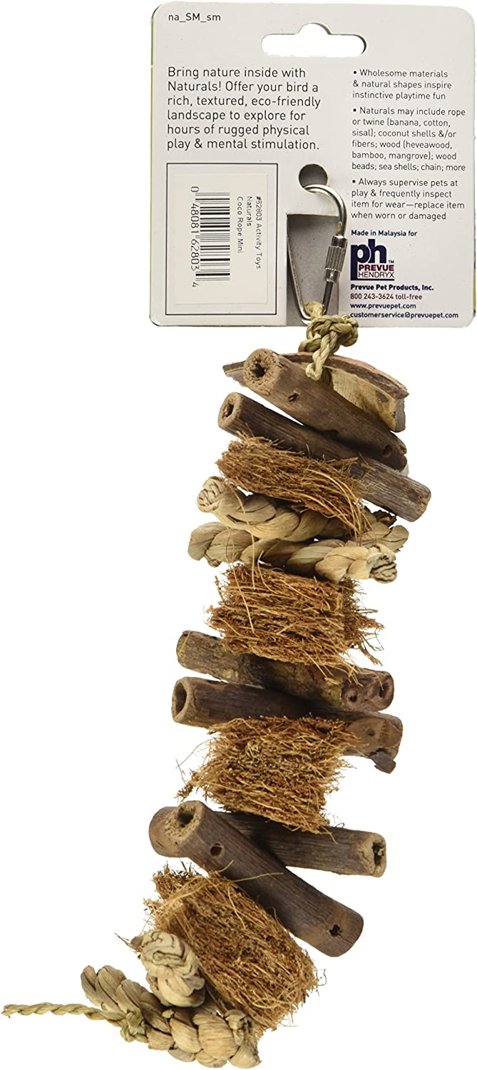 Prevue Hendryx 62803 Naturals Coco Rope Mini Bird Toy, 8 x 2.5