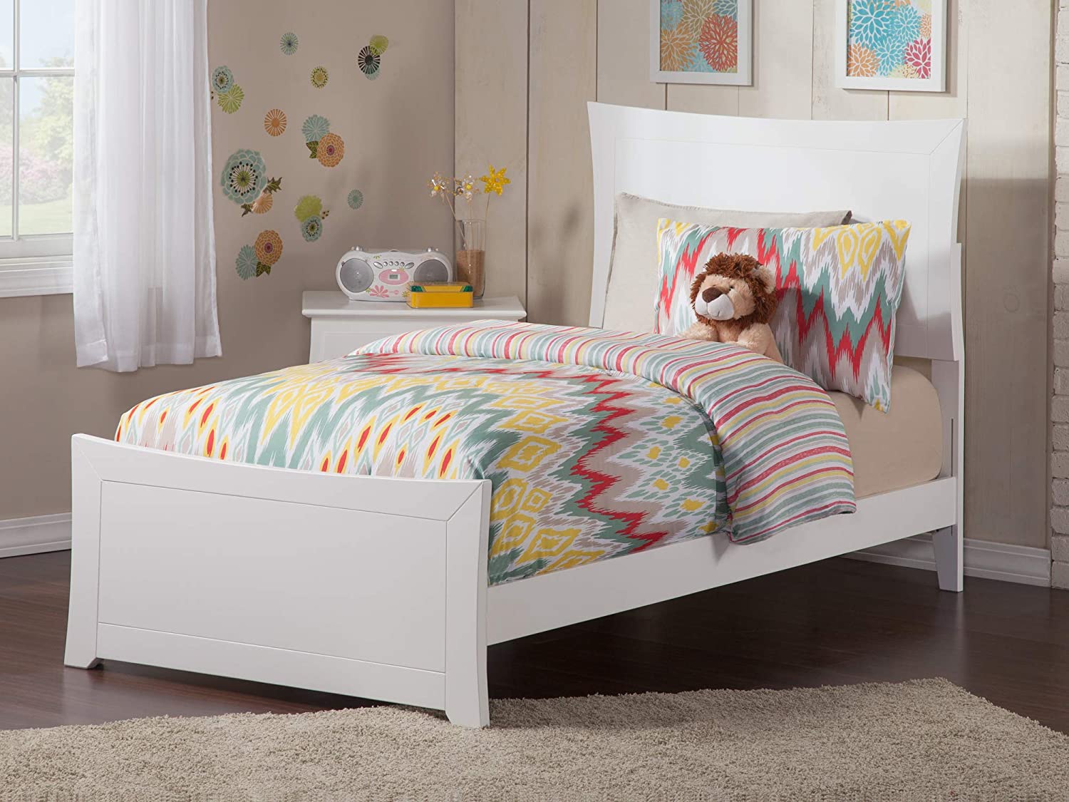 Metro Twin Extra Long Traditional Bed with Matching Footboard and Turbo Charger in White