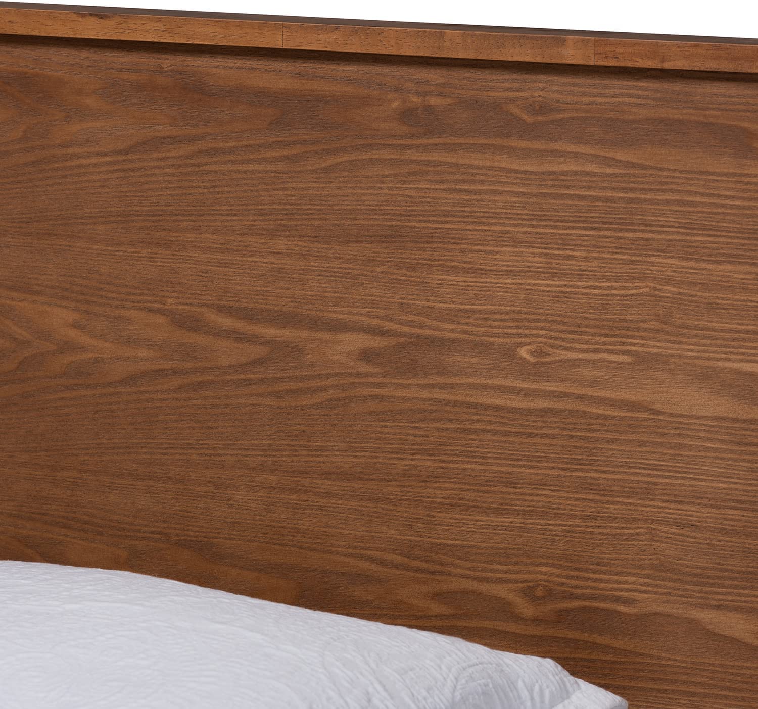 Baxton Studio Leola Mid-Century Modern Transitional Walnut Brown Finished Wood Twin Size Platform Bed