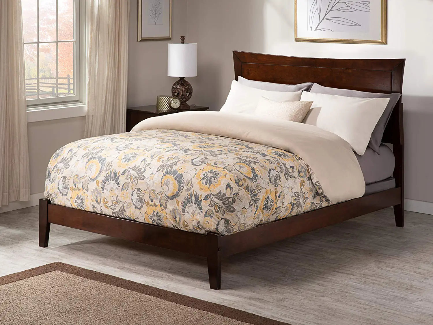 Atlantic Furniture Metro Queen Traditional Bed in Walnut