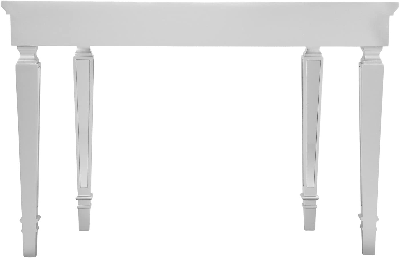 SEI Furniture Glenview Mirrored Matte Silver Trim Console Table