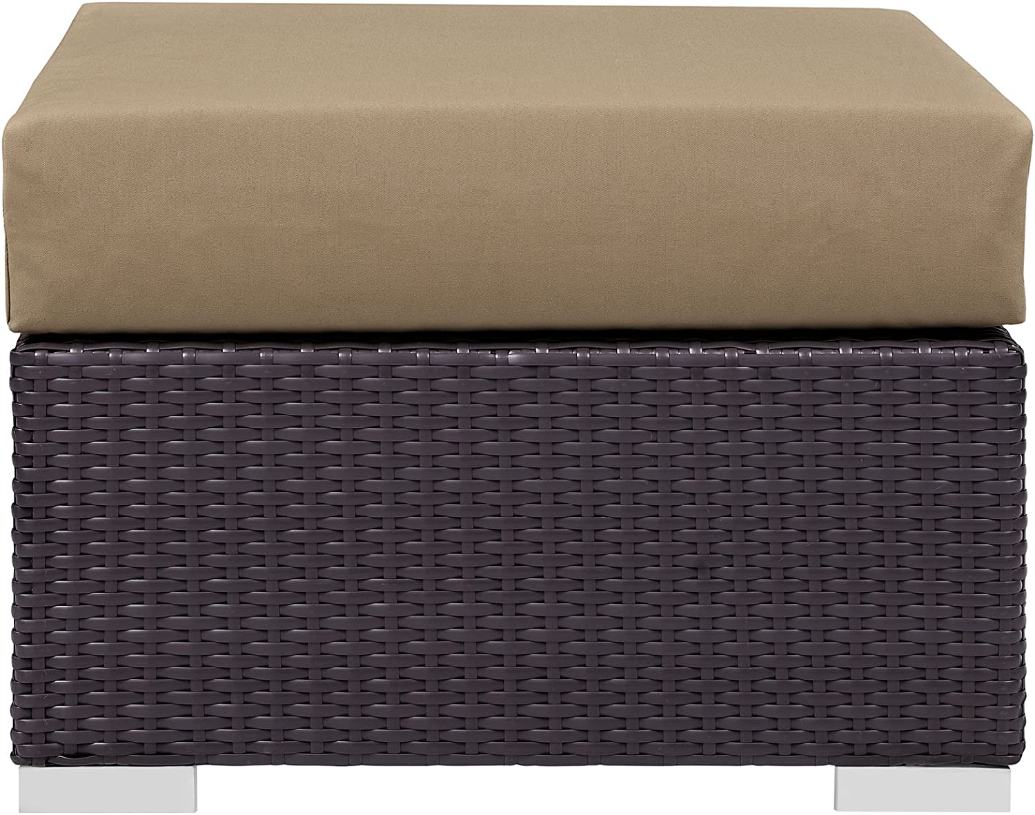 Modway EEI-1911-EXP-MOC Convene Patio Fabric Square Ottoman Outdoor Furniture, Espresso Mocha