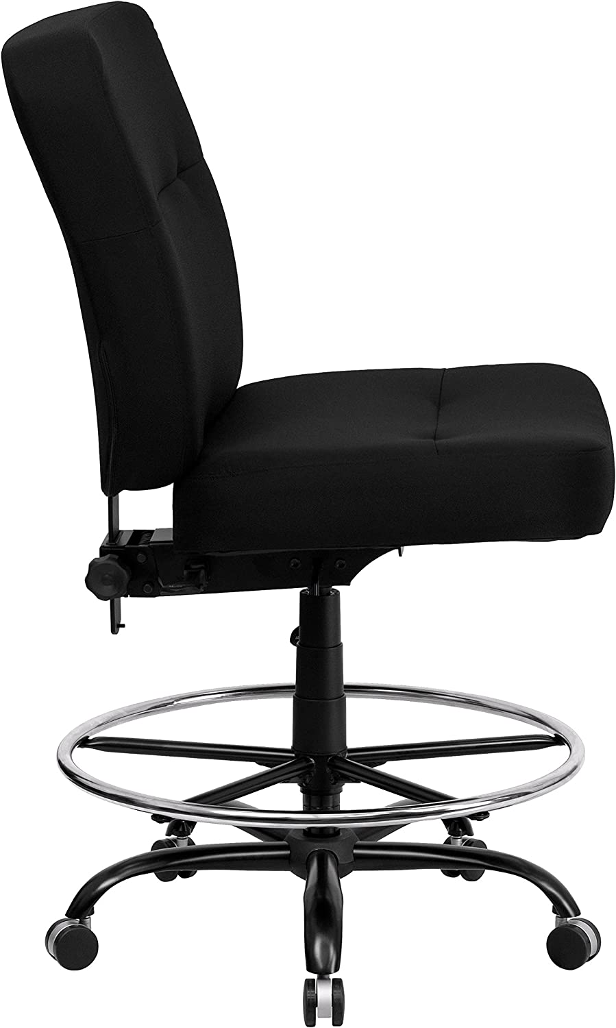 Flash Furniture HERCULES Series Big &amp; Tall 400 lb. Rated Black LeatherSoft Ergonomic Drafting Chair