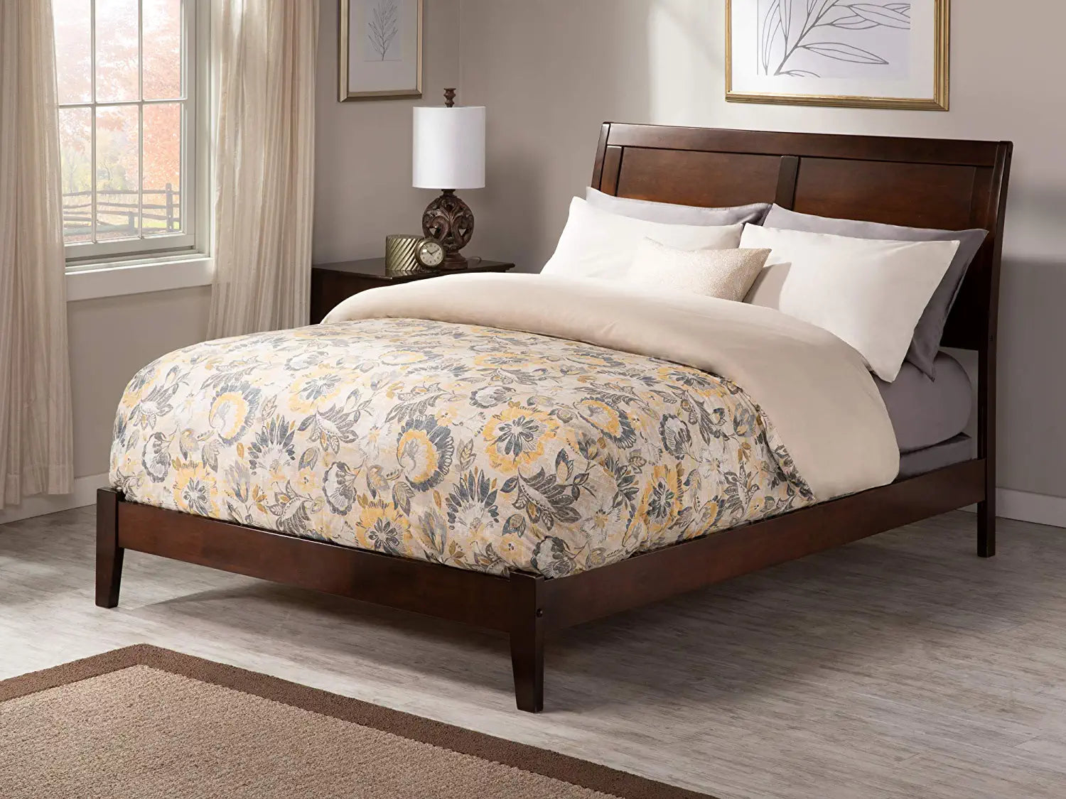 Atlantic Furniture Portland Queen Traditional Bed in Walnut