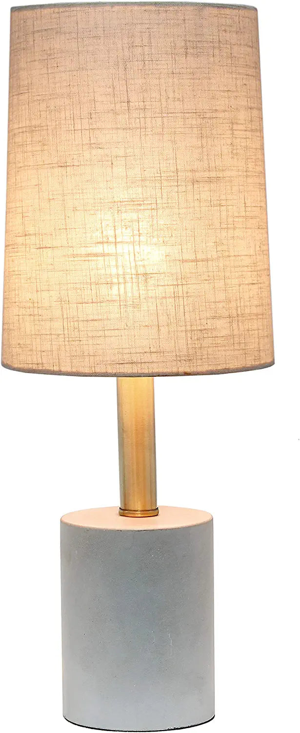 Elegant Designs LT3314-KHK Cement Antique Brass Detail Table Lamp, Khaki