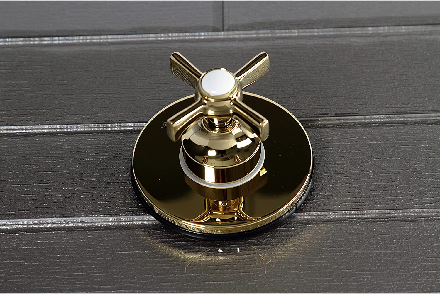 Kingston Brass KS3032ZX Three-Way Diverter Valve with Trim Kit, Polished Brass