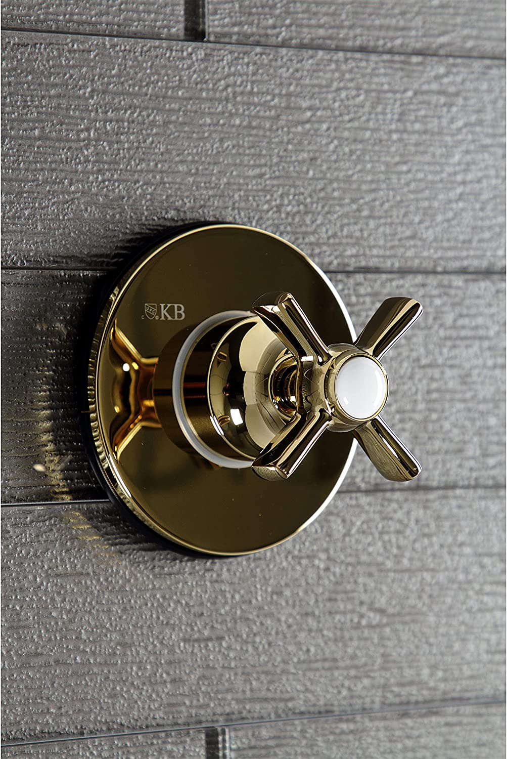 Kingston Brass KS3032ZX Three-Way Diverter Valve with Trim Kit, Polished Brass