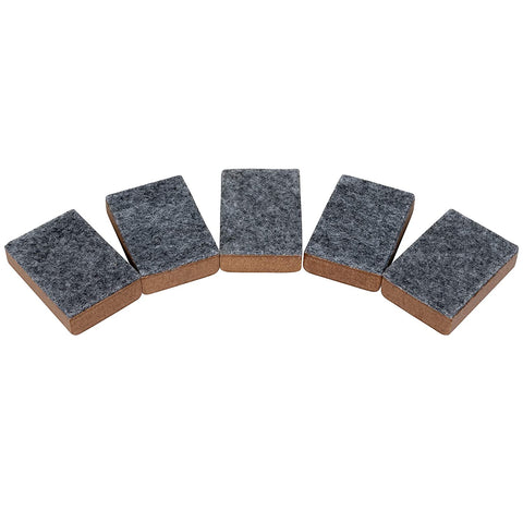 LEARNING ADVANTAGE CTU7874 Mini Markerboard Erasers Set Of 5, brown and gray