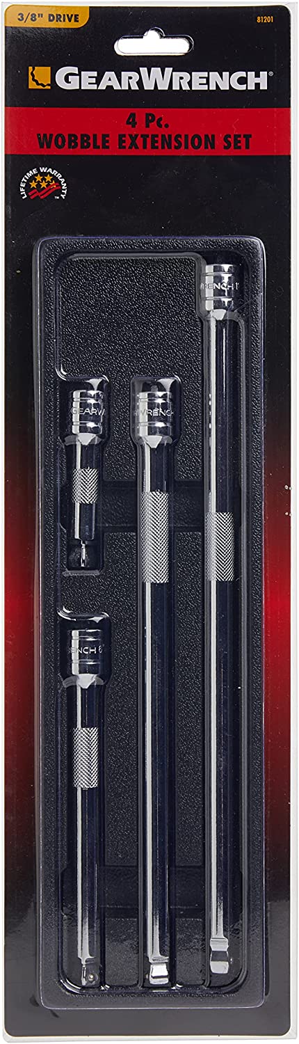 GEARWRENCH 4 Pc. 3/8&#34; Drive Wobble Extension Set Including 3&#34;, 6&#34;, 10&#34; &amp; 12&#34; - 81201