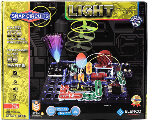 Snap Circuits LIGHT Electronics Exploration Kit | Over 175 Exciting STEM Projects | Full Color Project Manual | 55+ Snap Circuits Parts | STEM Educational Toys for Kids 8+,Multi