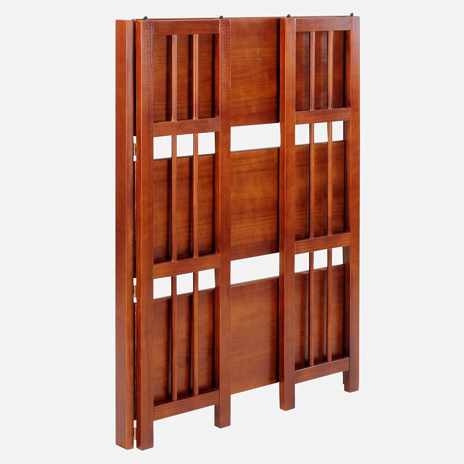 Casual Home 3-Shelf Folding Stackable Bookcase (27.5&#34; Wide)-Mahagony