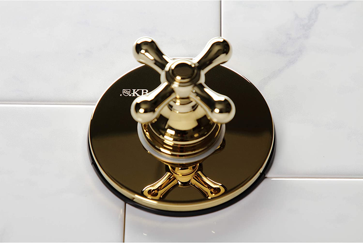 Kingston Brass KS3032AX Three-Way Diverter Valve with Trim Kit, Polished Brass