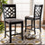 Baxton Studio Nisa Modern and Contemporary Grey Fabric Upholstered Espresso Brown Finished 2-Piece Wood Counter Stool Set of 4