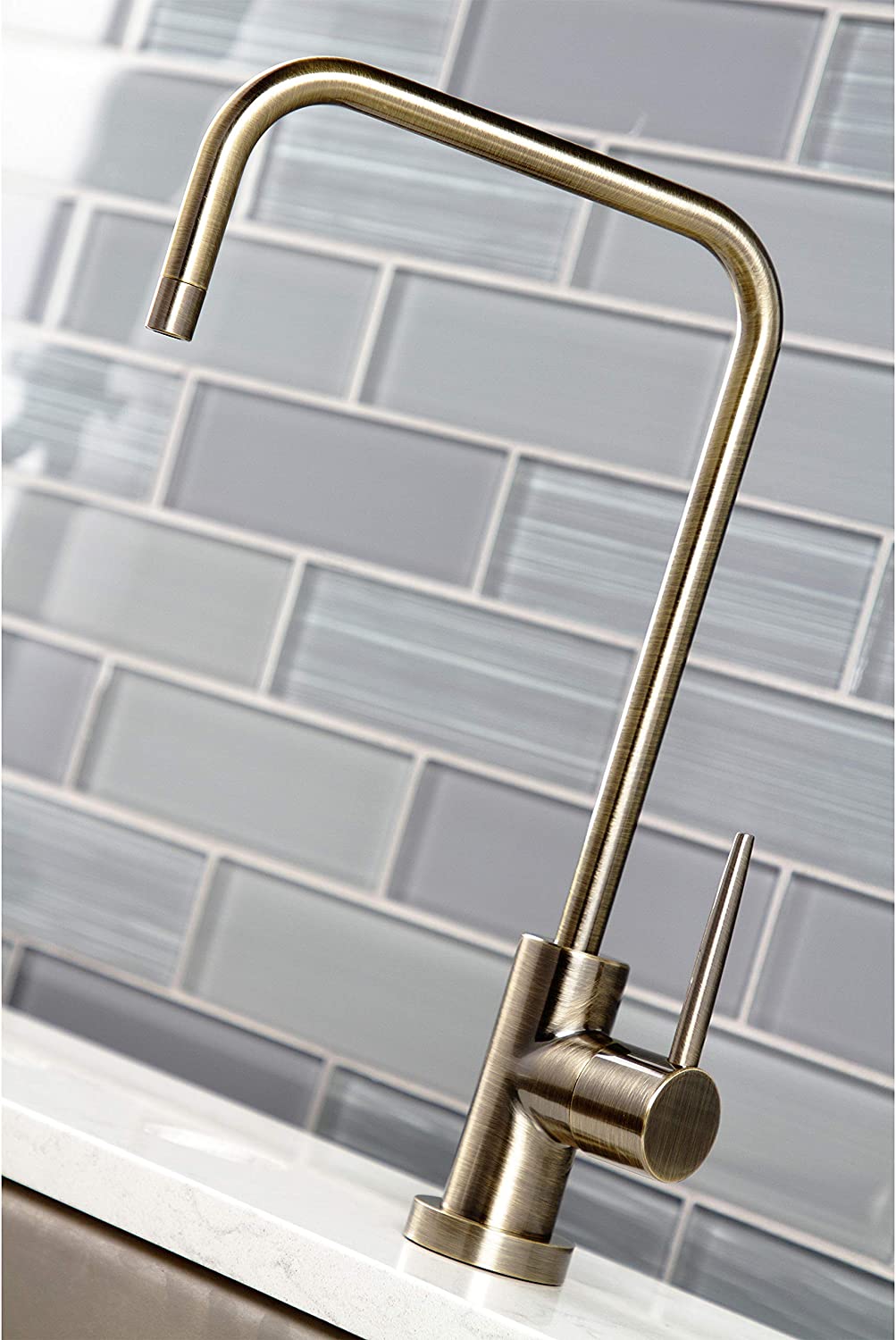 Kingston Brass KS6193NYL New York Single-Handle Cold Water Filtration Faucet, Antique Brass