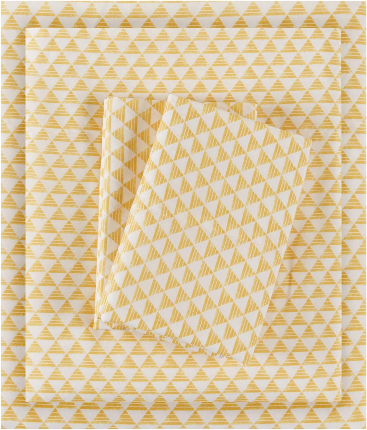 Intelligent Design Ultra Soft Wrinkle Free All Seasons Year Round, Full, Triangle Yellow