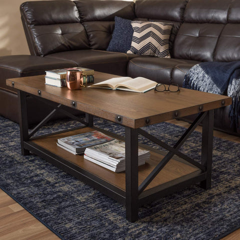Baxton Studio Herzen Rustic Industrial Style Occasional Cocktail Coffee Table