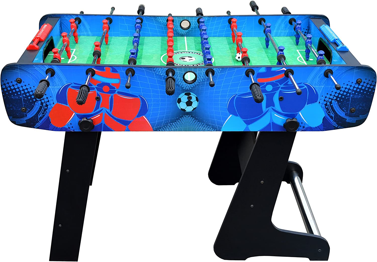 Hathaway Gladiator 48&#34; Folding Foosball Table, Arcade Table Soccer for Game Rooms, Includes Foosballs, Blue/Black