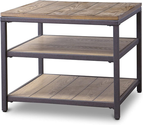 Baxton Studio Caribou Wood and Metal End Table