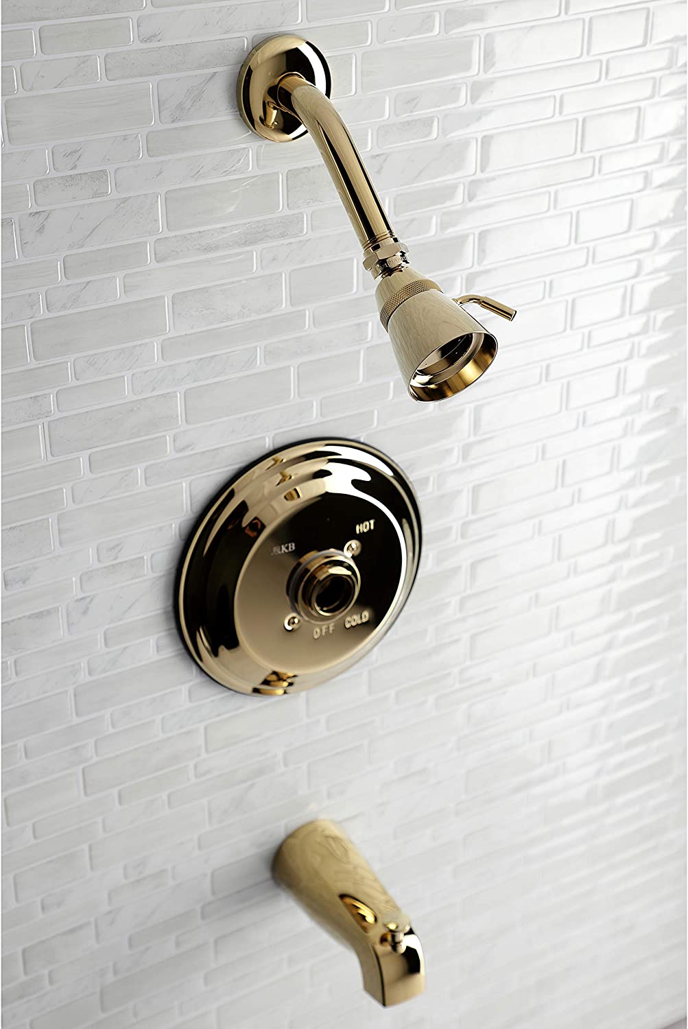 Kingston Brass KB3632TLH Tub and Shower Faucet Trim Only Without Handle, Polished Brass