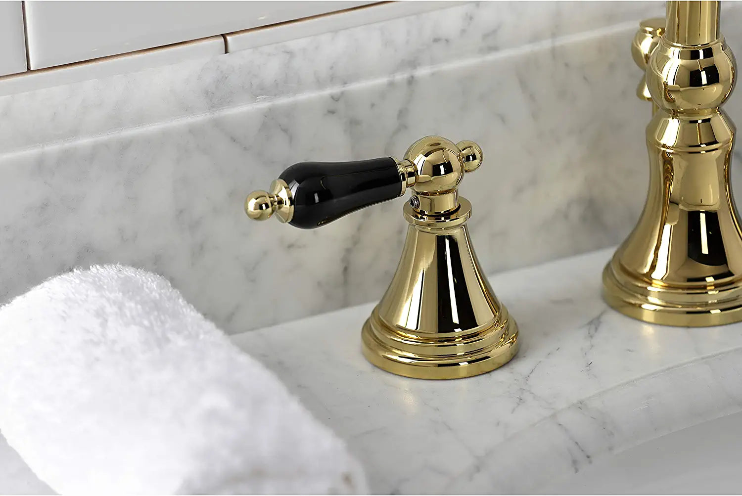 Kingston Brass KS2982PKL Duchess Widespread Bathroom Faucet, Polished Brass