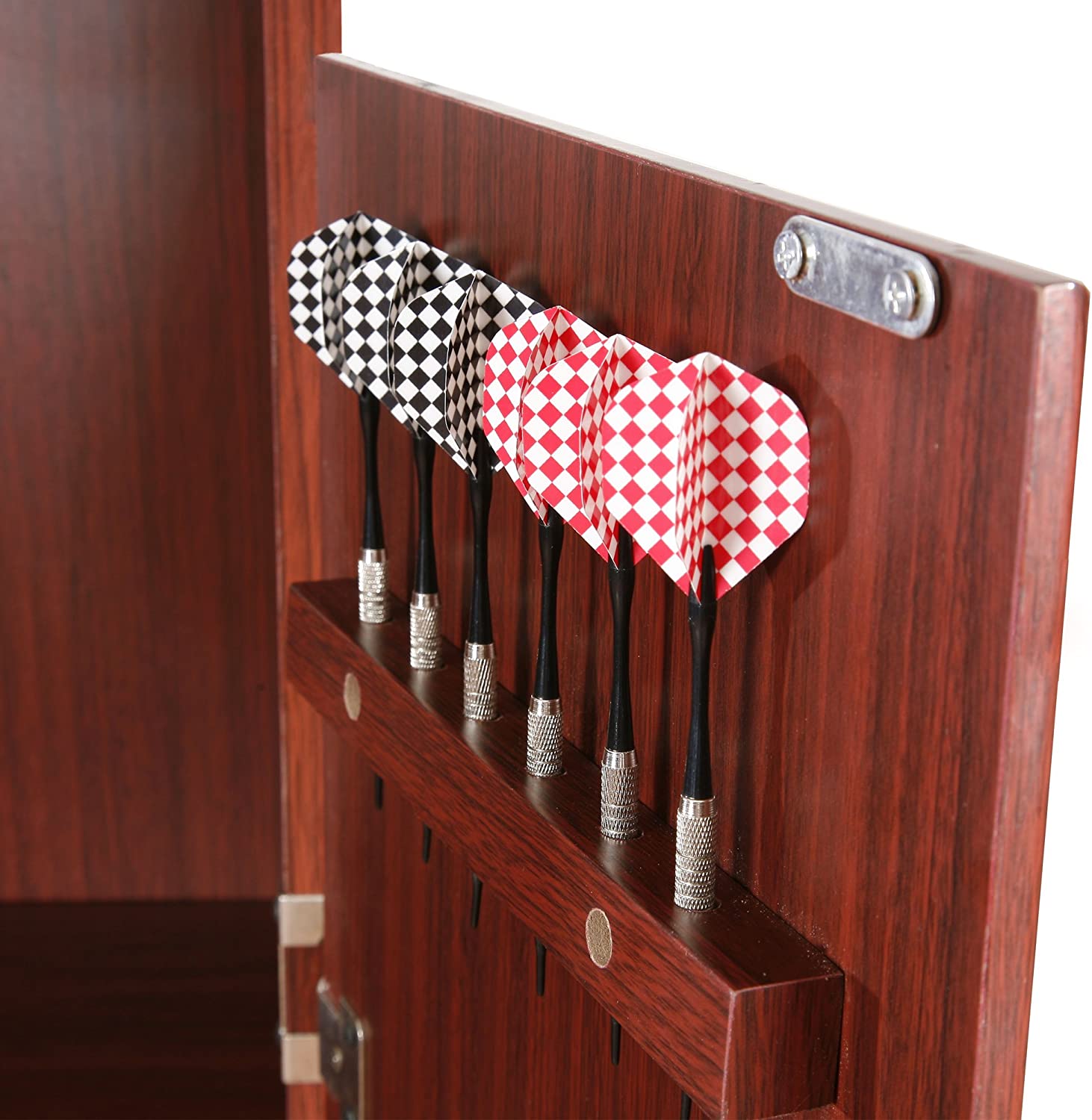 Centerpoint Solid Wood Dartboard Cabinet – Solid Poplar with Dark Cherry Finish