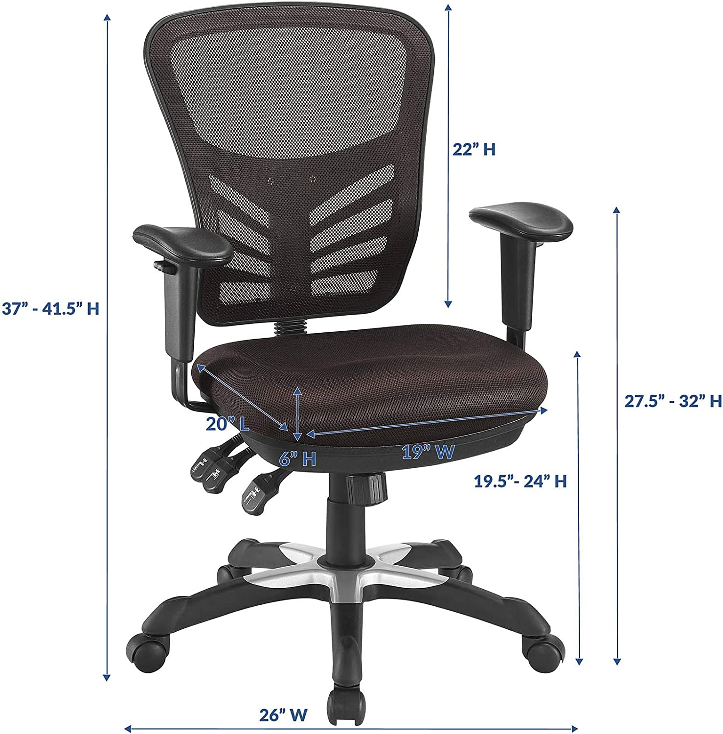 Modway Articulate Ergonomic Mesh Office Chair in Brown