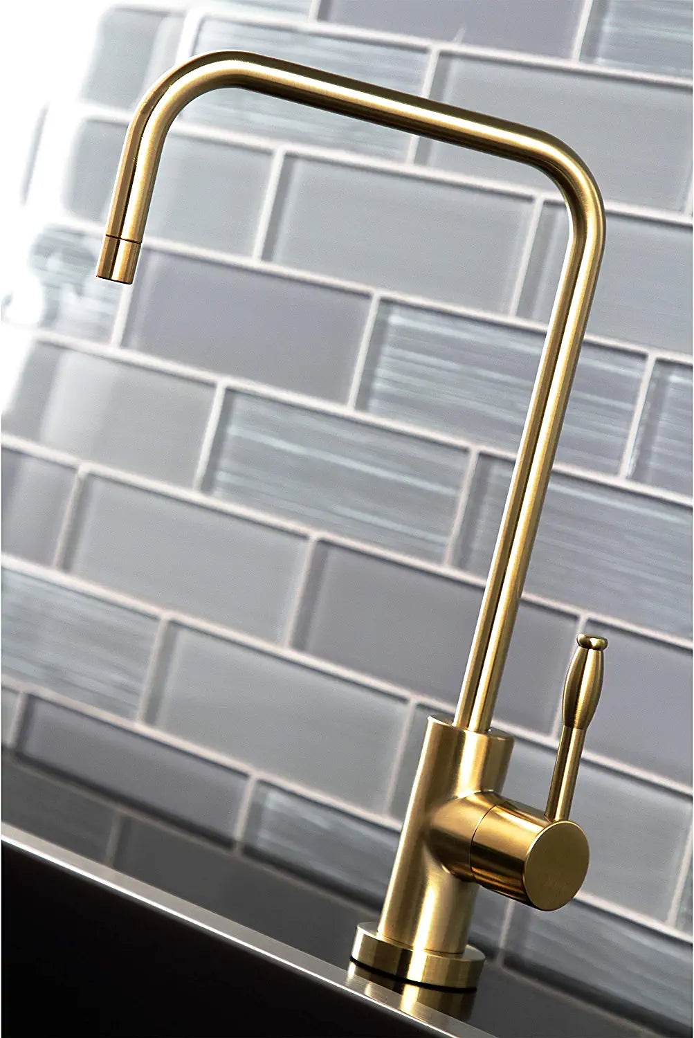 Kingston Brass KS6197NKL Nustudio Single-Handle Cold Water Filtration Faucet, Brushed Brass