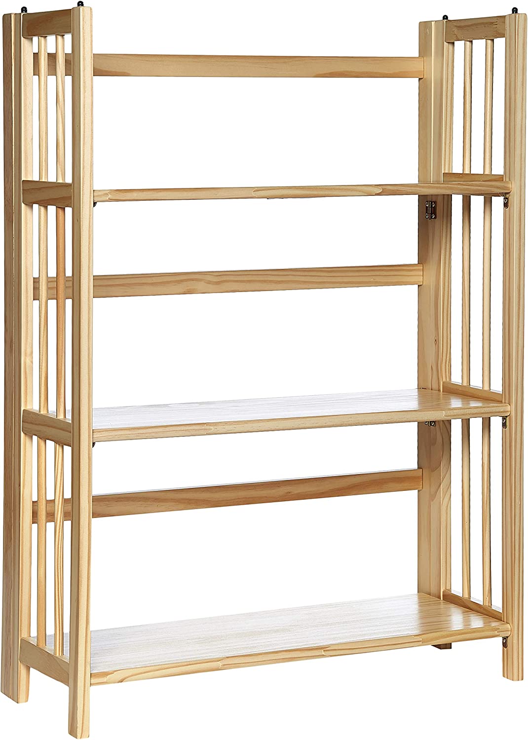 Casual Home 3-Shelf Folding Stackable Bookcase (27.5&#34; Wide)-Natural