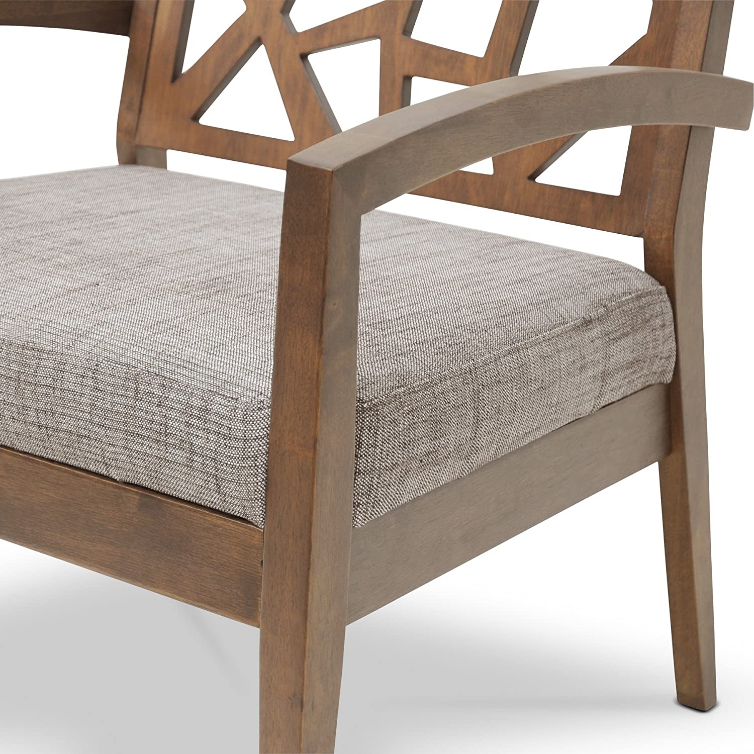 Baxton Studio Jennifer Modern Lounge Chair with Fabric Seat, Gray