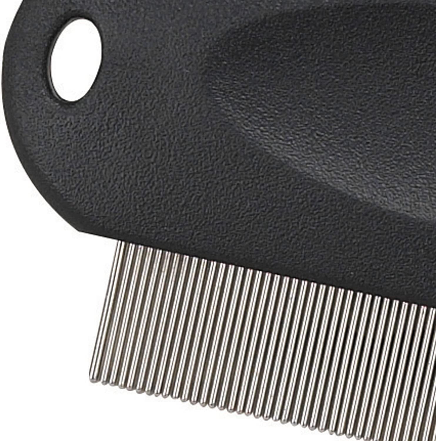 Master Grooming Tools Contoured Grip Flea Combs — Ergonomic Combs for Removing Fleas, Black, 3-inch