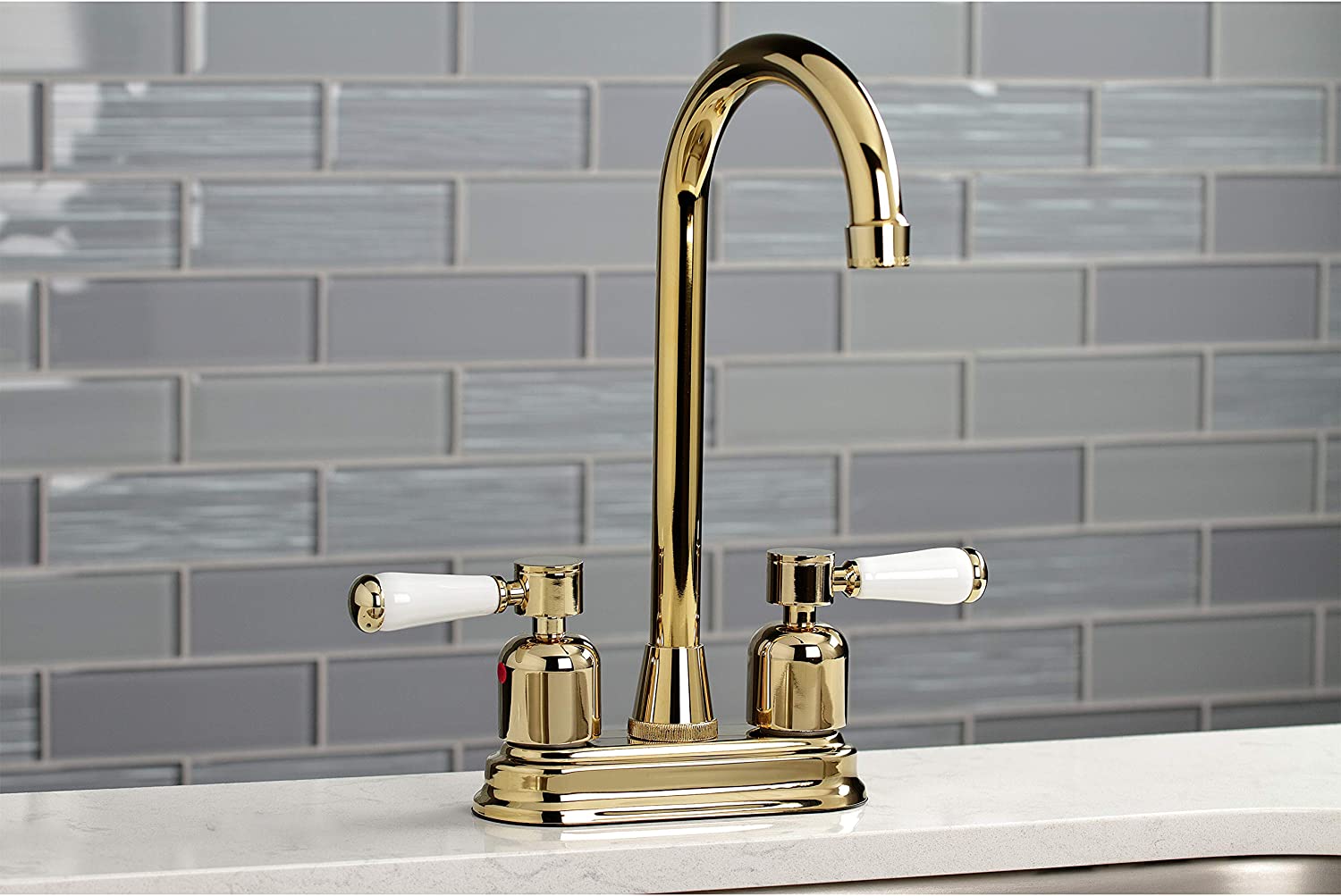 Kingston Brass KB8492DPL Paris Bar Faucet, Polished Brass