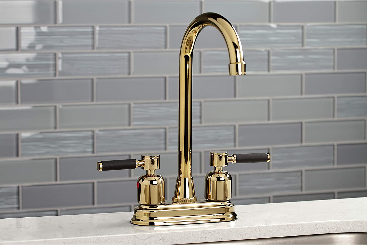 Kingston Brass KB8492DKL Kaiser Bar Faucet, Polished Brass