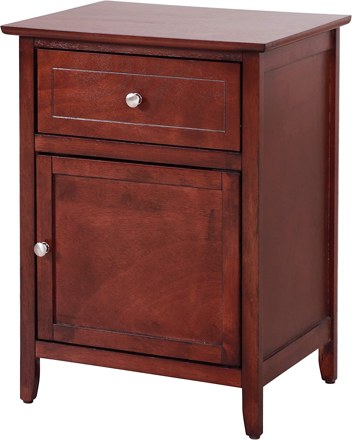 Glory Furniture 1 Drawer /1 Door Nightstand, Oak