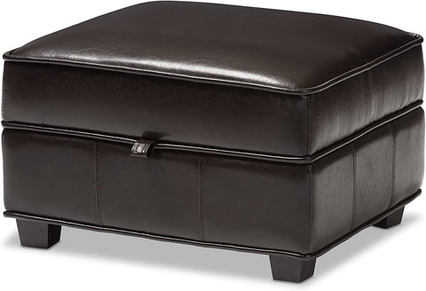 Baxton Studio A-136-J001-Ottoman Ottomans, 25L x 22W x 17H, Brown