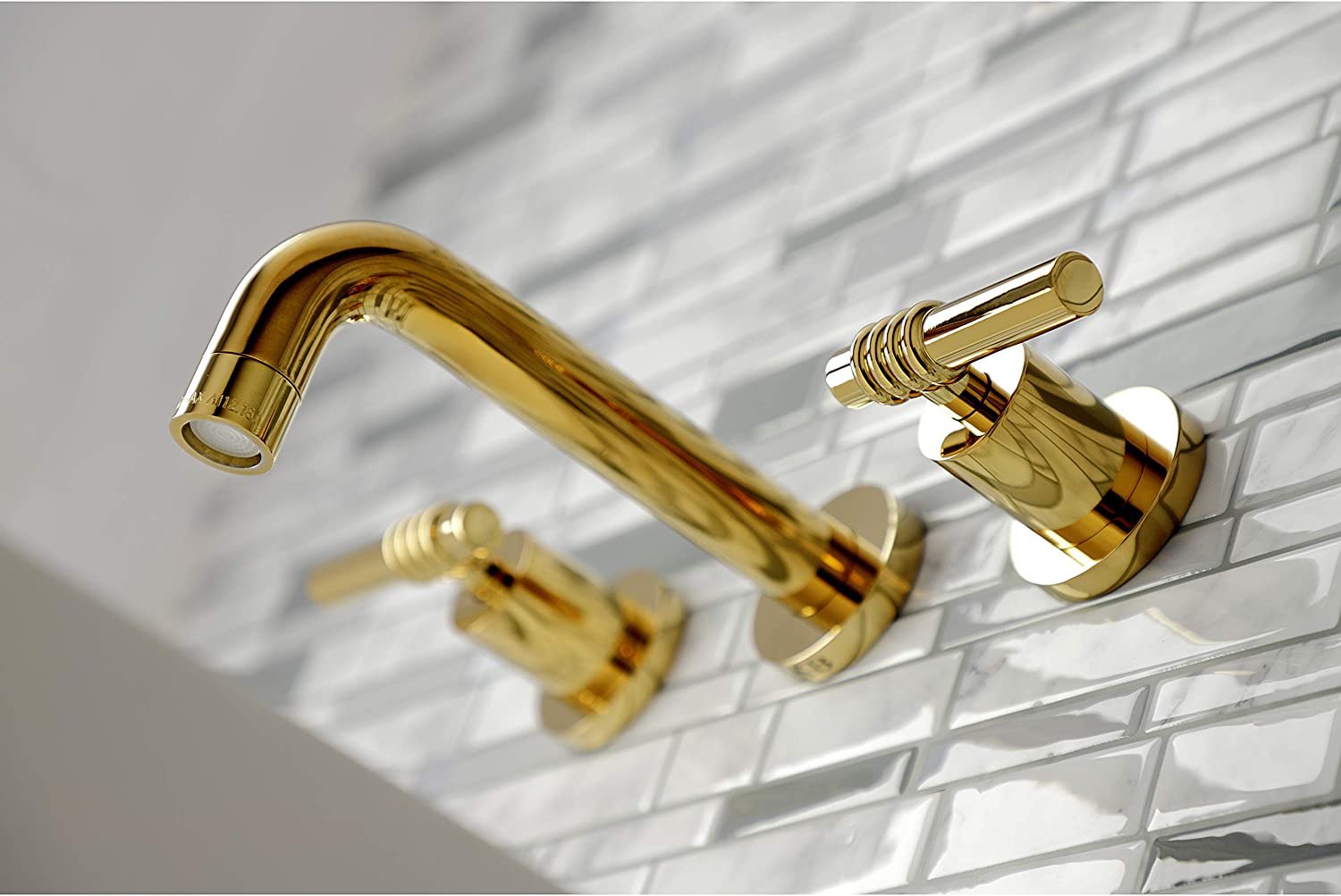 Kingston Brass KS8122ML Milano Bathroom Faucet, Polished Brass