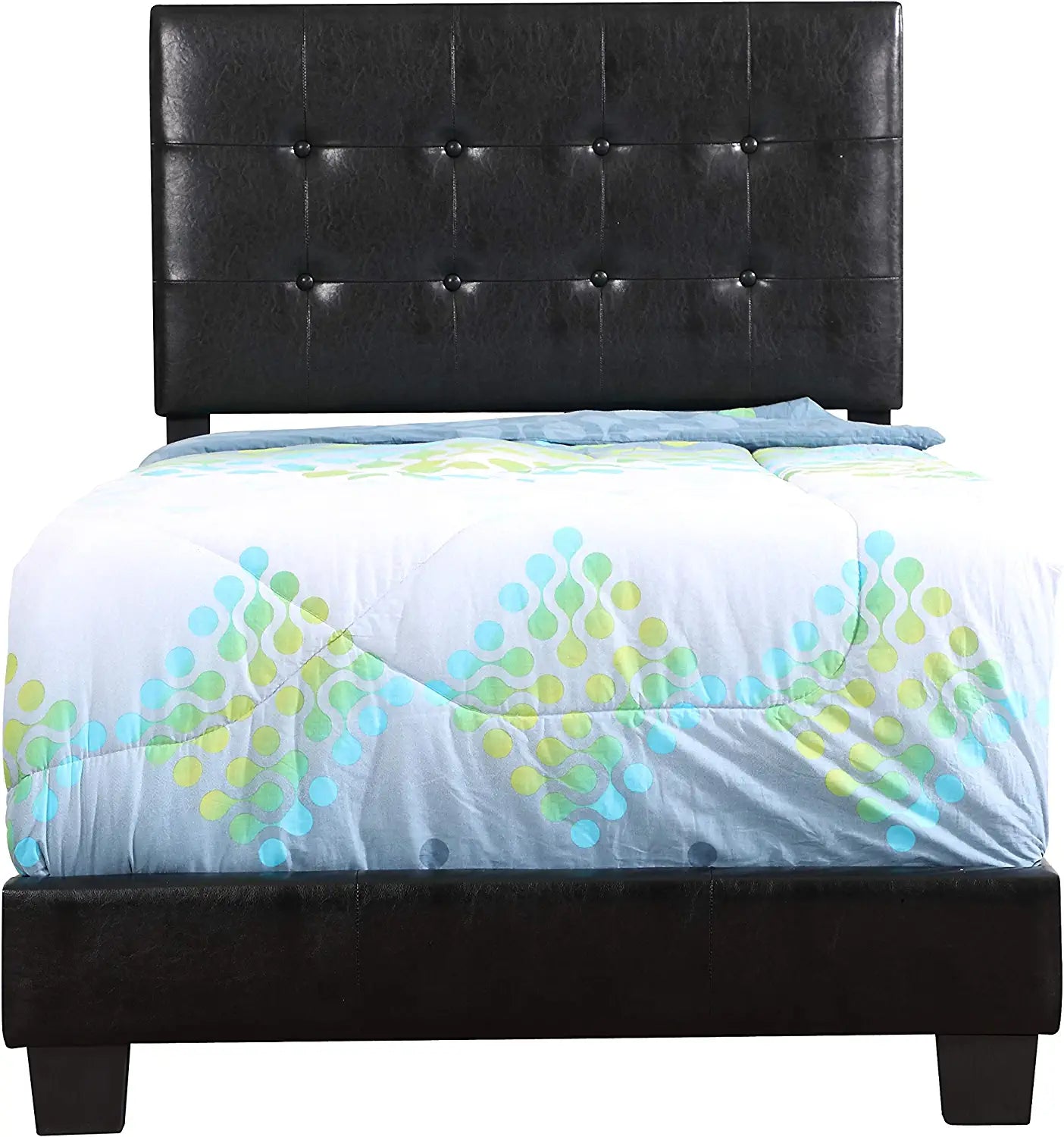 Glory Furniture Caldwell Twin, Black Upholstered bed,